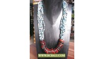 Mix Beading Fashion Necklace with Wooden rings